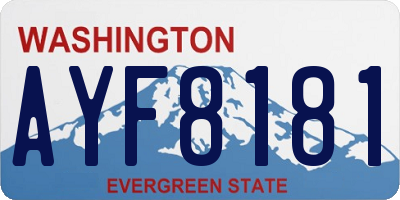 WA license plate AYF8181