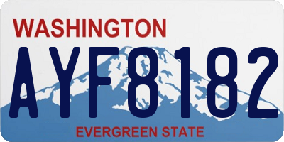 WA license plate AYF8182