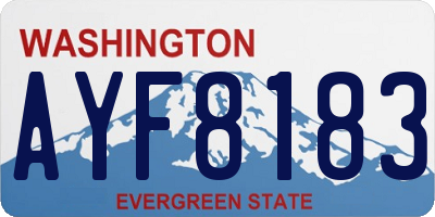 WA license plate AYF8183