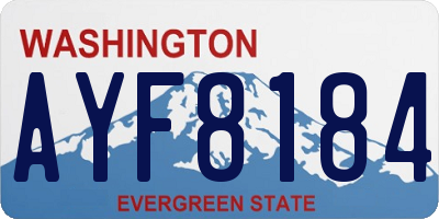 WA license plate AYF8184