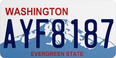 WA license plate AYF8187