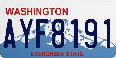 WA license plate AYF8191