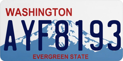 WA license plate AYF8193