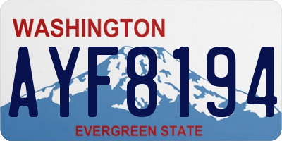 WA license plate AYF8194