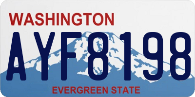 WA license plate AYF8198