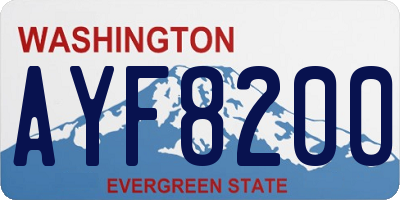 WA license plate AYF8200