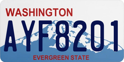 WA license plate AYF8201