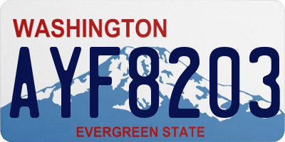 WA license plate AYF8203
