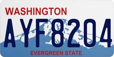 WA license plate AYF8204