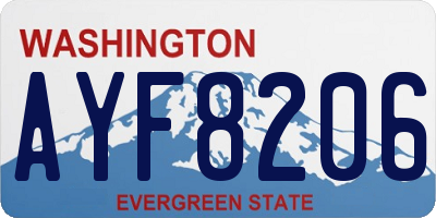 WA license plate AYF8206