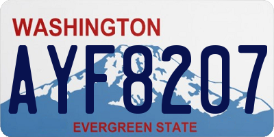 WA license plate AYF8207