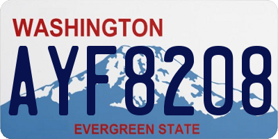 WA license plate AYF8208