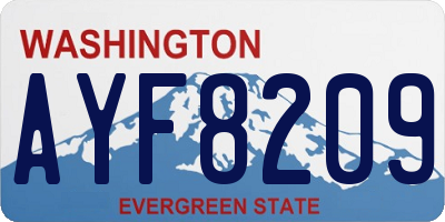 WA license plate AYF8209