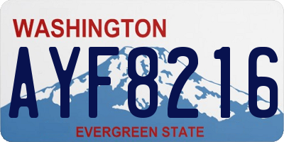 WA license plate AYF8216