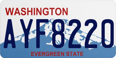 WA license plate AYF8220