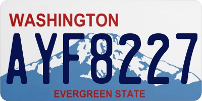 WA license plate AYF8227