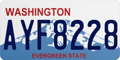 WA license plate AYF8228