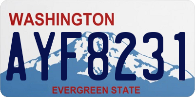 WA license plate AYF8231