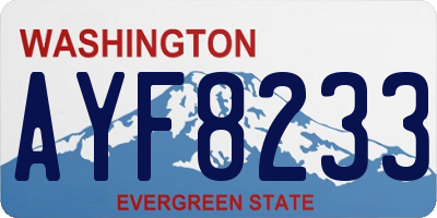 WA license plate AYF8233