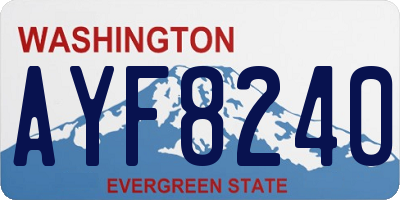 WA license plate AYF8240