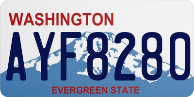 WA license plate AYF8280