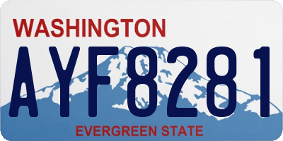 WA license plate AYF8281
