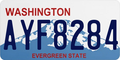 WA license plate AYF8284