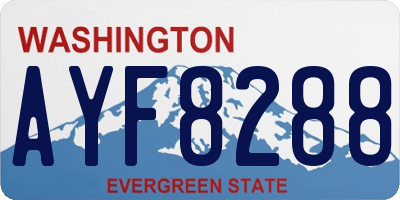 WA license plate AYF8288