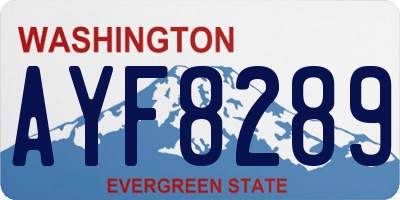 WA license plate AYF8289
