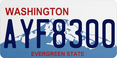 WA license plate AYF8300