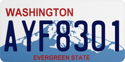 WA license plate AYF8301