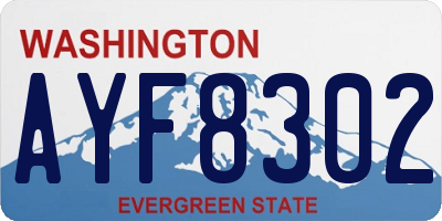 WA license plate AYF8302