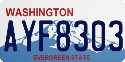 WA license plate AYF8303
