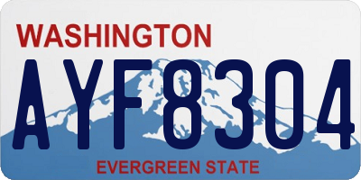 WA license plate AYF8304
