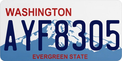 WA license plate AYF8305