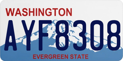 WA license plate AYF8308