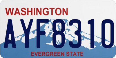 WA license plate AYF8310
