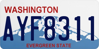 WA license plate AYF8311