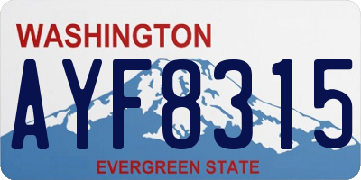 WA license plate AYF8315