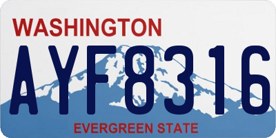 WA license plate AYF8316