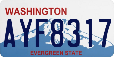 WA license plate AYF8317