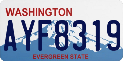 WA license plate AYF8319
