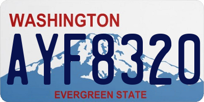 WA license plate AYF8320