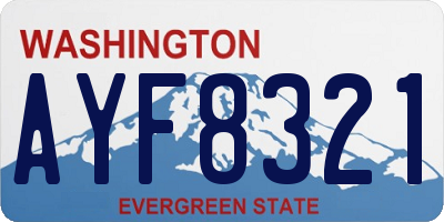 WA license plate AYF8321