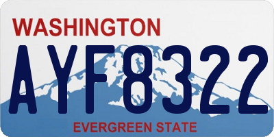 WA license plate AYF8322