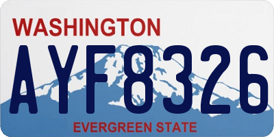 WA license plate AYF8326