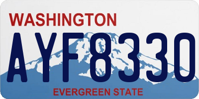 WA license plate AYF8330
