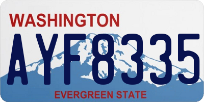 WA license plate AYF8335