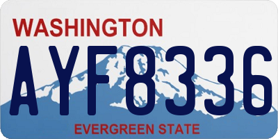 WA license plate AYF8336