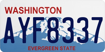 WA license plate AYF8337